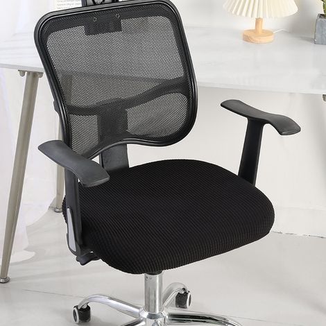 Housse de chaise de bureau amovible, housse universelle de siège pivotant, style moderne minimaliste, avec accoudoirs, pour fauteuil tournant et chaise à roulettes. (1/5)