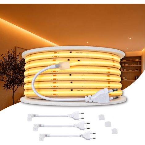 Tira LED COB 220V 520 chips/m 14W/m IP67 50M 2200K