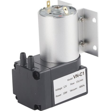 Xiuganpo Pompe à Air CC avec Support ou Haute Puissance et Vide élevé, 12/24 V 10 W -80 KPa 15 L/min Pompe à Vide à Membrane Silencieuse sans Aspiration Sous Vide avec Faible Bruit et (DC12V). (1/5)
