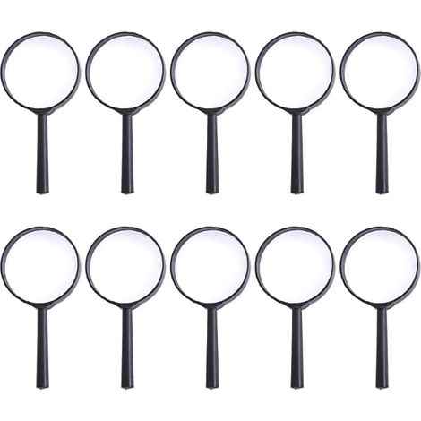 5X Magnifying Glass 60mm Lens Optical Clarity for Inspection Reading Small Characters Cards and Documents Magnifying Glass Black 10 Pieces 1D Diopter (1/5)