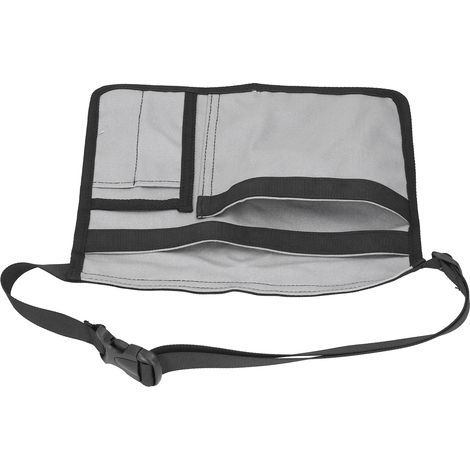 Sacoche à outils unilatérale à suspendre à la taille, en tissu Oxford résistant à l'usure, organisateur d'outils réglable pour le jardinage, gris