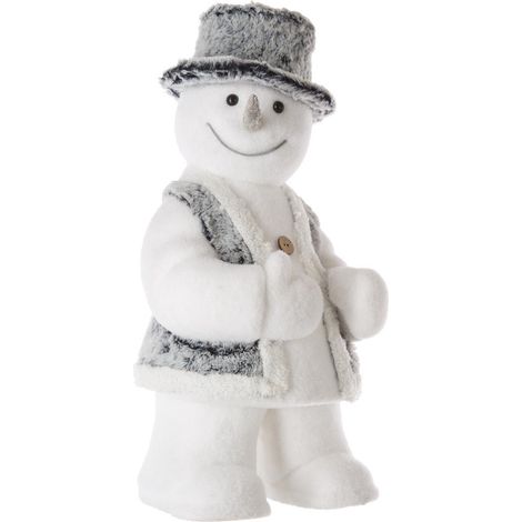 Déco de Noël Bonhomme de neige avec son chapeau H 49.5 cm - Feeric Christmas