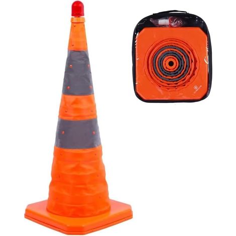 Cônes de sécurité cônes de signalisation pliables pop - up polyvalents avec cercles réfléchissants pour le stationnement routier multi-usages (1, 70cm) (1/5)