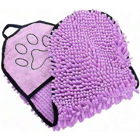 Serviette de bain chien douce séchage rapide, peignoir absorbant pour chat et petit animal, lingette sèche moelleuse, idéale après toilette, taille unique (1/5)