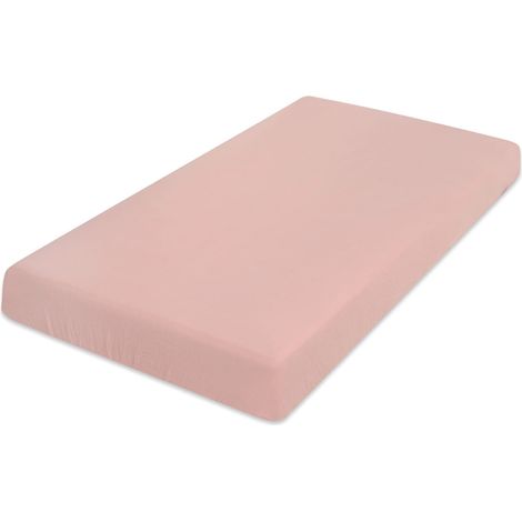 Musselin-Spannbettlaken 70x140x10 in einer puderrosa Box (1/5)