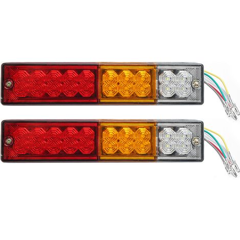 Lot 2x Feux latéraux de signalisation HL I-012, 20 LED 3 couleurs, lampes de gabarit pour véhicule (1/5)