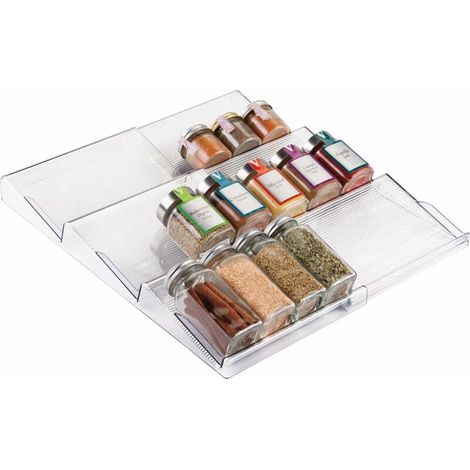Etagère à épice Étagère À Épices Pour Tiroirs Range Epices Cuisine Range Epice Tiroir Grande Capacité Extensible De 19,8 Cm À 38,7 Cm , Rangement Epices Tiroir 3 Niveaux, Insert De Tiroir À Épices L (1/5)
