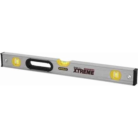 Stanley – Niveau à bulle tubulaire magnétique 60 cm – Aluminium léger renforcé – Précision +/- 0,5 mm/m – 3 fioles haute visibilité