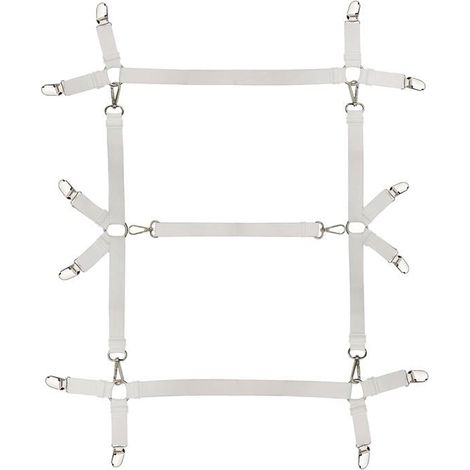 Attache-draps-housse blanche Clip de tension élastique Support de matelas antidérapant (1/5)