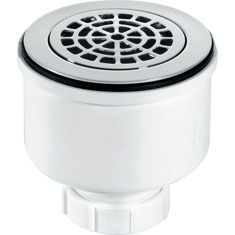McAlpine ST90CPB-P-V 90mm x 50mm Water Seal Shower Trap with 2" Universal Vertical Outlet with removable 110mm Flange. (1/3)