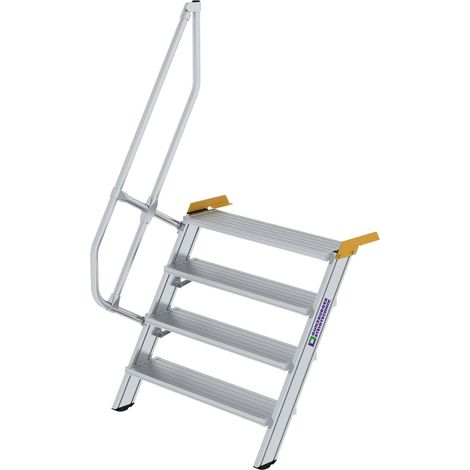 Günzburger Steigtechnik Escalier 60° Largeur de marche 1.000 mm 4 marches aluminium strié - 600324