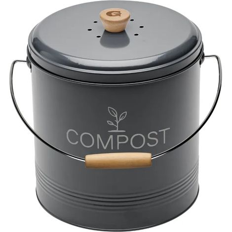 Runder grauer 8-liter-komposteimer - Guillouard - 040615