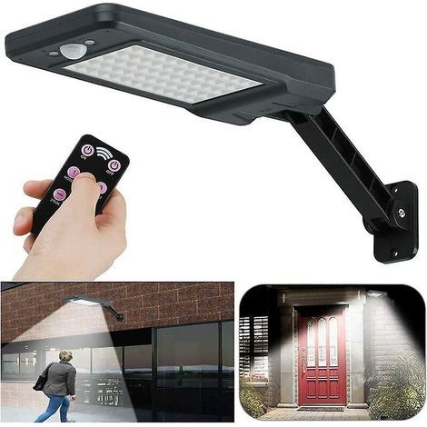 60 IP65 wasserdichte Solar-LED-Außenleuchten, ferngesteuerte LED-Wandleuchten, kabellose Solar-Sicherheitsleuchten (1/5)