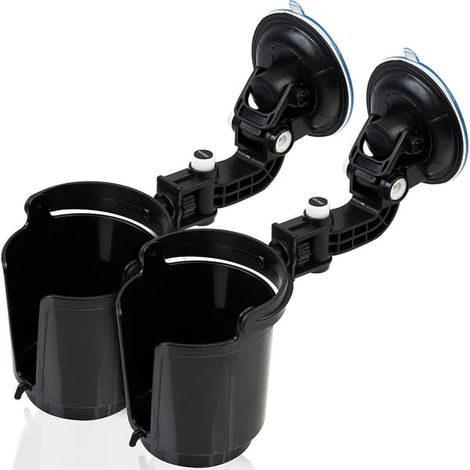 Lot de 2 porte-gobelets de voiture avec ventouse, porte-bouteille anti-déversement en plastique réglable pour voiture, bateau, camping-car, kayak, camion, porte-brosse à dents (1/5)