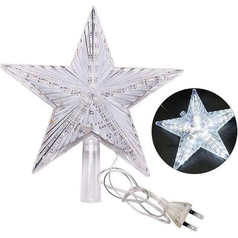 Étoile lumineuse LED pour sapin de Noël, étanche IP65, économe en énergie, à cinq branches, décoration de Noël QingHaiWhite (1/5)