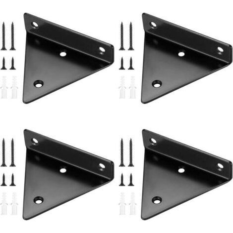 4 Pieces Floating Shelf Brackets, Invisible Triangular Wall Shelf Brackets, Metal Wall Shelf Bracket (1/4)