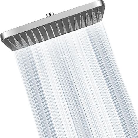 13 Zoll Regenduschkopf mit Anti-Kalk-Düsen, drehbar, Chrom/Schwarz (1/5)