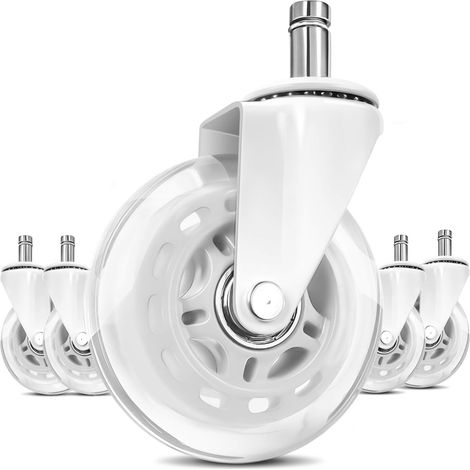 Office chair casters - White office chair casters, suitable for solid wood floors and carpets. (1/4)