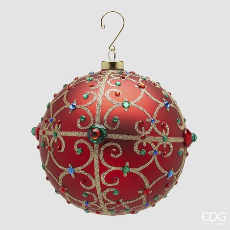 EDG Enzo De Gasperi Addobbo Palla Jewel di Natale D 15 Cm Red