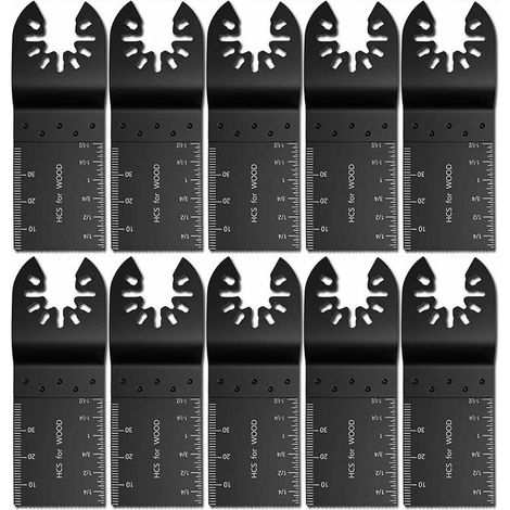 Lot de 10 lames de scie de 34 mm en acier à haute teneur en carbone, lames de scie polyvalentes, accessoire pour machines de coupe électriques