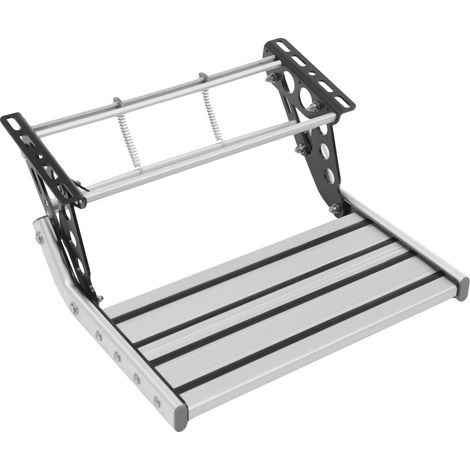 Marchepied pliant pour camping-car, lumière LED, design portable, Argent (1/2)
