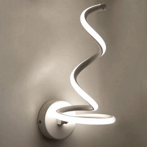 APPLIQUE LAMPADA DA PARETE A SPIRALE PER INTERNO LED LUCE FREDDA 6500K 12W (1/5)