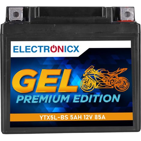 Electronicx GEL Motorradbatterie YTX5L-BS 12V 5Ah Rollerbatterie CTX5L-BS GTX5L-BS Wartungsfrei - Premium Batterie 12V Wartungsfrei - Versand DE (1/5)