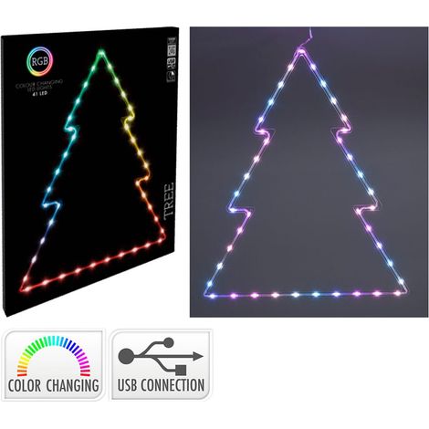 Weihnachtsbaum mit 41 RGB-LEDs, 48 x 60 cm (1/2)