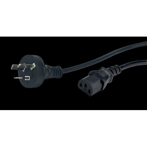 POSAC-C13AS/NZS18: POS AC-AUS Kabel C13-YJT3[10A]-AS/NZS312-D05A[7,5A] H05VV-F3G0,75 L=1800 schwarz
