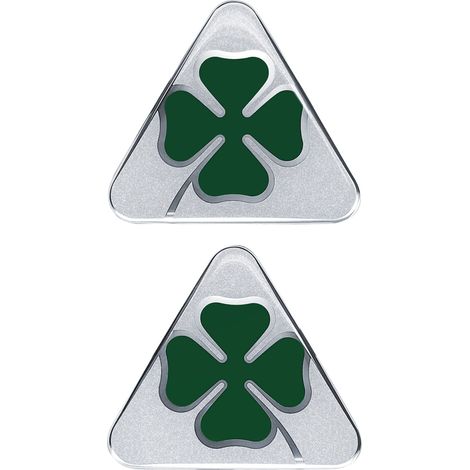 Alfa Romeo Adesivi 3D Quadrifoglio - Colore: ARGENTO - Dimensione: 95 x 85 MM
