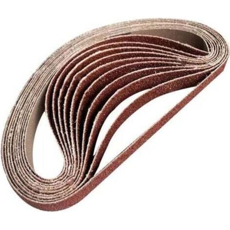 Lot de 10 bandes abrasives de 15mm x 452mm,Grain 60 En oxyde d'aluminium - Pour le travail du bois, le polissage du métal, l'aiguiseur de couteaux (1/4)