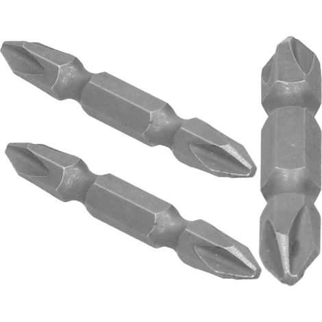 Lot de 10 embouts de tournevis électriques double tête cruciformes magnétiques puissants S1/4, outil à main de 50 mm (1/5)