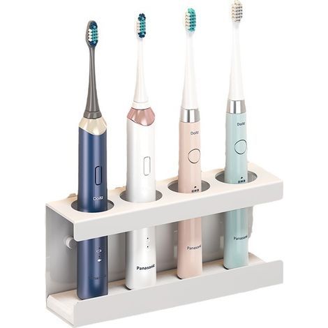 Wall-mounted toothbrush holder, universal 4-hole electric toothbrush holder, water-absorbing and moisture-resistant electric toothbrush holder (1/3)