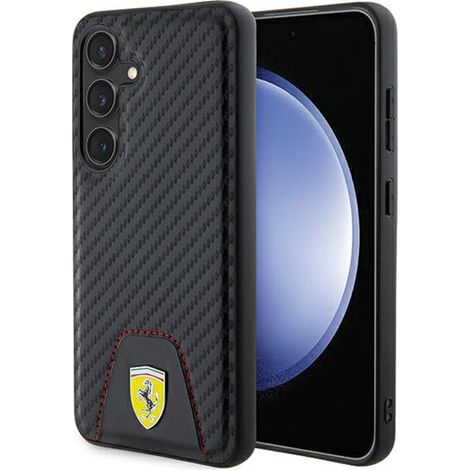 Ferrari Carbon Stitched Bottom - Samsung Galaxy S24 Hülle (Schwarz) (1/5)