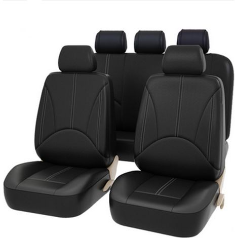 9 pièces / ensemble en cuir PU voiture Auto camion SUV housse de siège ensemble complet avant siège arrière coussin tapis protecteur