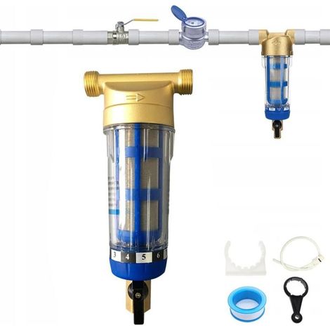 Spin Down 40-Mikron-Sedimentwasserfilter – Wiederverwendbarer Schlammfilter – Gehäuse aus Flugzeugkunststoff – Ventilkopf aus Messing (1/5)