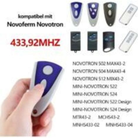 Télécommande NOVOFERM NOVOTRON 502 MAX43-2 433.92 MHz – 2 boutons gris – Pile CR2 – Compatible avec émetteurs NOVOFERM (1/5)