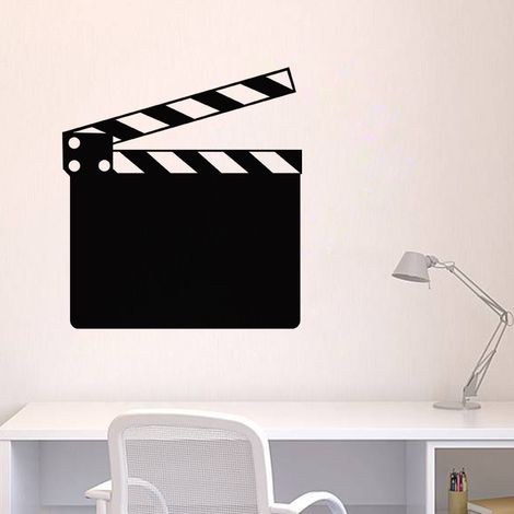 Sticker ardoise tableau noir - stickers muraux adhésif effaçable - CLAP DE CINÉMA - 55x50cm (1/3)