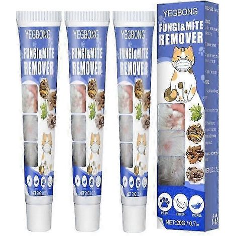 Crème anti-acariens (lot de 3) : ingrédients sûrs, soulagement des démangeaisons, antibactérienne, universelle pour chiens et chats, contre les acariens et les tiques. (1/4)