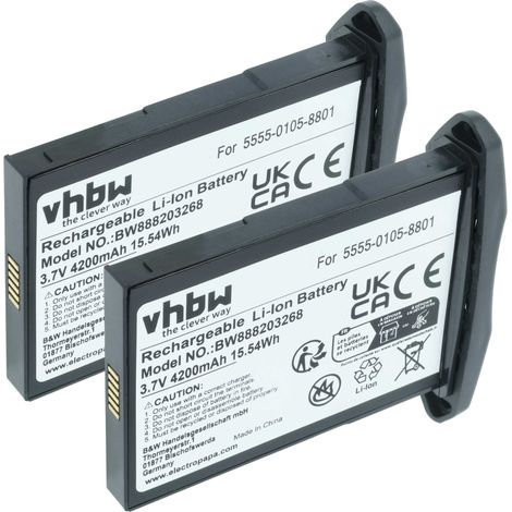 vhbw 2x Akku Ersatz für NCR Orderman 5555-0105-8801 für Handheld Computer Scanner (4200 mAh, 3,7 V, Li-Ion)