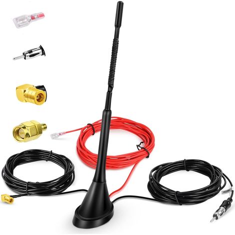Dab antenne Voiture SMB Adaptateur Toit Universel amplificateur rehausseur récepteur de Signal Radio avec câble d'extension de 5M /16.4ft pour FM AM/Dab + Radio (1/5)