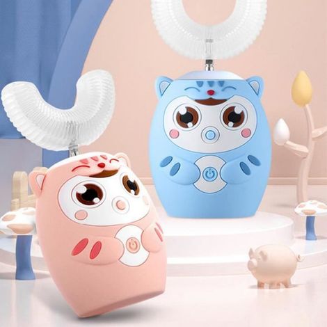 Brosse À Dents Électrique Enfants - Forme U - Étanchéité IPX7 - Ultrasonique 8000-20000 Hz - Pour Âge 7 À 14 Ans - 1 Pièce (1/4)