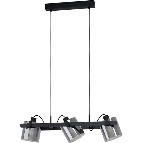 Lampe suspendue Hornwood 2 3 lumières noires - 780478