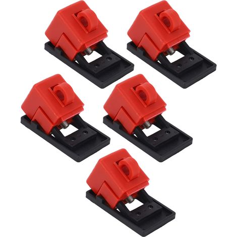 Verrous Disjoncteur Détachables Pinces Plastique pour Sécurité Électrique, Clips Fixation Rapide, Serre-câbles, Lot de 5, Compatible BD D11, Interrupteur Verrouillage (1/5)