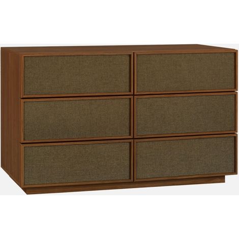Cómoda efecto madera y tela con 6 cajones (1/5)