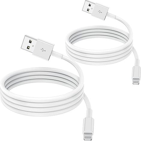 Lot de 2 câbles de charge certifiés Apple MFi pour iPhone, 2 m, câble Lightning vers USB, charge rapide pour iPhone (1/5)