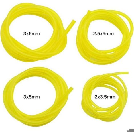 Tuyau Essence - Diamètre Intérieur 2 à 3 mm - Diamètre Extérieur 3,5 à 6 mm - Longueur 1,5 m - Matériau PU - Pour Tondeuses Tronçonneuses Débroussailleuses - Lot de 4 (1/5)