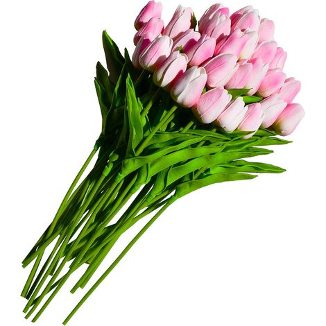 20 Tulipe, toucher réaliste, matériau PU, tige flexible, décoration mariage, fête, maison, bureau (1/5)