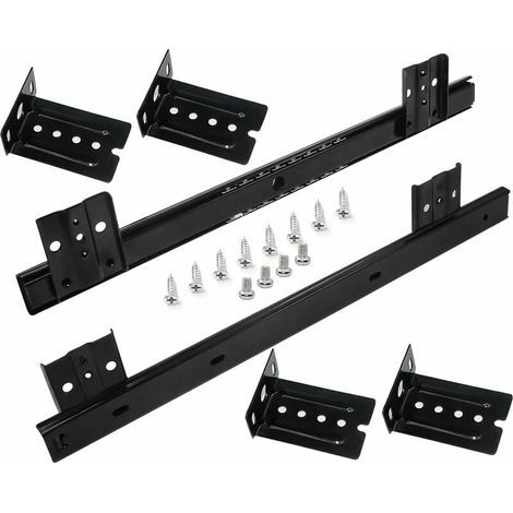 Coulisse Tiroir 350mm à Billes Noir pour Meuble et Plateau Clavier 1 Paire (1/4)