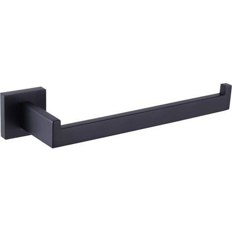Gancho para toallas de baño, negro mate, anillo para toallas de acero inoxidable SUS 304, toallero resistente de pared - Negro (1/5)